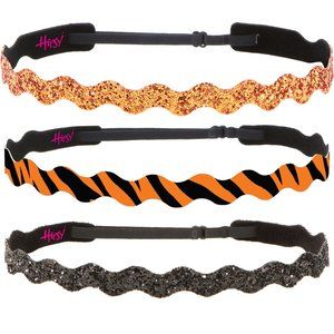 Hipsy 3-Pk Bengal Tiger & Bling Glitter Super bowl Adjustable No Slip Headbands